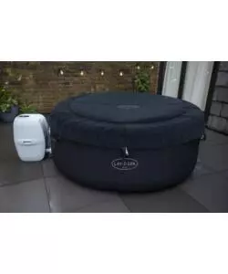 Piscina idromassaggio gonfiabile rotonda bestway "lay-z-spa miami airjet" 2/4 persone 180x180x66 cm con cartuccia, erogatore chemconnect e copertura gonfiabile - cod. 60001